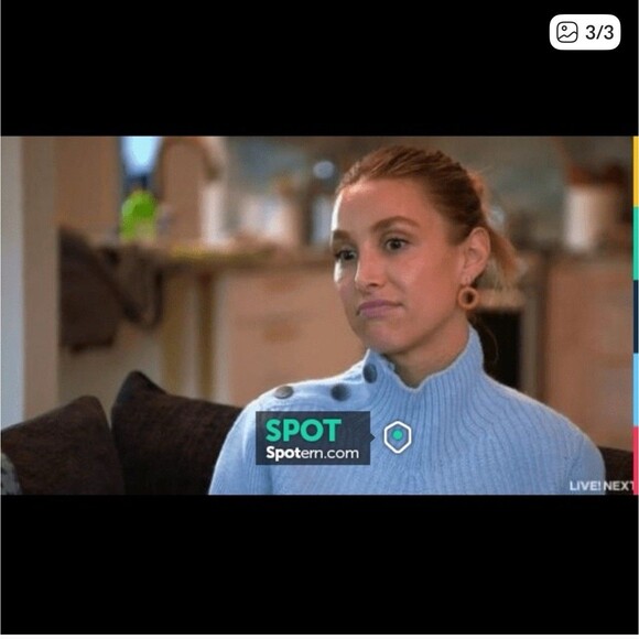 Veronica Beard Rama Blue Mock Neck Sweater Wool Cashmere Small - Picture 4 of 9